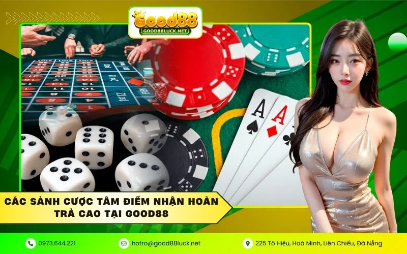 Các sảnh cược tâm điểm nhận hoàn trả cao tại Good88